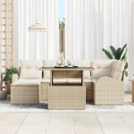 vidaXL Set de canapele pentru grădină cu pernă 7 pcs bej și crem vidaXL Set de canapele pentru grădină cu pernă 7 pcs bej și crem