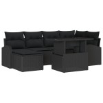 vidaXL Set de canapele pentru grădină cu pernă 7 pcs Negru vidaXL Set de canapele pentru grădină cu pernă 7 pcs Negru