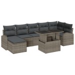 vidaXL Set de canapele pentru grădină cu pernă 8 pcs Gri