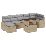 vidaXL Set de canapele pentru grădină 8 pcs bej și gri deschis
