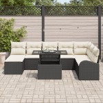 vidaXL Set de canapele pentru grădină cu pernă 9 pcs negru și crem vidaXL Set de canapele pentru grădină cu pernă 9 pcs negru și crem