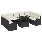 vidaXL Set de canapele pentru grădină cu pernă 10 pcs negru și crem vidaXL Set de canapele pentru grădină cu pernă 10 pcs negru și crem