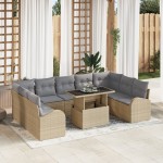 vidaXL Set de canapele pentru grădină 10 pcs bej și gri deschis vidaXL Set de canapele pentru grădină 10 pcs bej și gri deschis