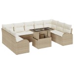vidaXL Set de canapele pentru grădină cu pernă 10 pcs bej și crem vidaXL Set de canapele pentru grădină cu pernă 10 pcs bej și crem