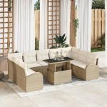 vidaXL Set de canapele pentru grădină cu pernă 10 pcs bej și crem vidaXL Set de canapele pentru grădină cu pernă 10 pcs bej și crem
