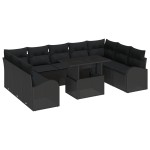 vidaXL Set de canapele pentru grădină 10 pcs Negru 100 x 55 x 73 cm vidaXL Set de canapele pentru grădină 10 pcs Negru 100 x 55 x 73 cm