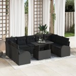 vidaXL Set de canapele pentru grădină 10 pcs Negru 100 x 55 x 73 cm vidaXL Set de canapele pentru grădină 10 pcs Negru 100 x 55 x 73 cm