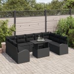 vidaXL Set de canapele pentru grădină 10 pcs Negru 100 x 55 x 73 cm vidaXL Set de canapele pentru grădină 10 pcs Negru 100 x 55 x 73 cm