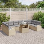 vidaXL Set de canapele pentru grădină 11 pcs bej și gri deschis vidaXL Set de canapele pentru grădină 11 pcs bej și gri deschis