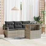 vidaXL Set de canapele pentru grădină cu pernă 5 pcs Gri deschis vidaXL Set de canapele pentru grădină cu pernă 5 pcs Gri deschis