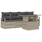 vidaXL Set de canapele pentru grădină cu pernă 5 pcs Gri deschis vidaXL Set de canapele pentru grădină cu pernă 5 pcs Gri deschis