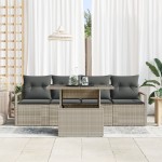 vidaXL Set de canapele pentru grădină cu pernă 5 pcs Gri deschis vidaXL Set de canapele pentru grădină cu pernă 5 pcs Gri deschis