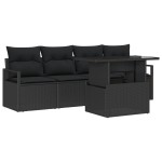 vidaXL Set de canapele pentru grădină 5 pcs Negru 100 x 55 x 73 cm