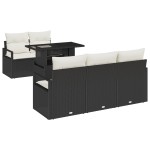 vidaXL Set de canapele pentru grădină cu pernă 6 pcs negru și crem vidaXL Set de canapele pentru grădină cu pernă 6 pcs negru și crem