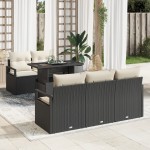 vidaXL Set de canapele pentru grădină cu pernă 6 pcs negru și crem vidaXL Set de canapele pentru grădină cu pernă 6 pcs negru și crem