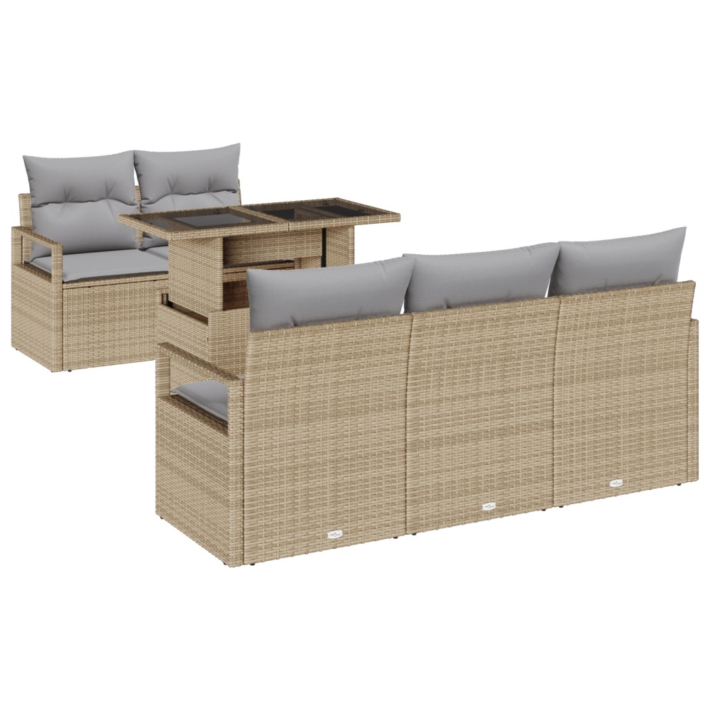 vidaXL Set de canapele pentru grădină Manual 6 pcs bej și gri deschis