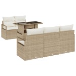 vidaXL Set de canapele pentru grădină cu pernă 6 pcs bej și crem vidaXL Set de canapele pentru grădină cu pernă 6 pcs bej și crem