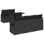 vidaXL Set de canapele pentru grădină 6 pcs Negru 100 x 55 x 73 cm