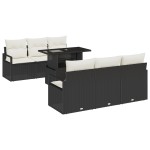 vidaXL Set de canapele pentru grădină cu pernă 7 pcs negru și crem vidaXL Set de canapele pentru grădină cu pernă 7 pcs negru și crem