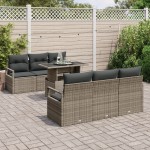 vidaXL Set de canapele pentru grădină 7 pcs Gri 100 x 55 x 73 cm