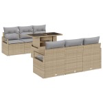 vidaXL Set de canapele pentru grădină Manual 7 pcs bej și gri deschis
