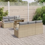 vidaXL Set de canapele pentru grădină Manual 7 pcs bej și gri deschis