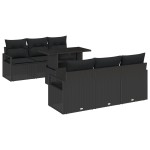 vidaXL Set de canapele pentru grădină 7 pcs Negru 100 x 55 x 73 cm vidaXL Set de canapele pentru grădină 7 pcs Negru 100 x 55 x 73 cm