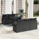 vidaXL Set de canapele pentru grădină 7 pcs Negru 100 x 55 x 73 cm vidaXL Set de canapele pentru grădină 7 pcs Negru 100 x 55 x 73 cm
