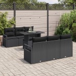 vidaXL Set de canapele pentru grădină 7 pcs Negru 100 x 55 x 73 cm vidaXL Set de canapele pentru grădină 7 pcs Negru 100 x 55 x 73 cm