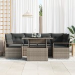 vidaXL Set de canapele pentru grădină 7 pcs Gri 100 x 55 x 73 cm