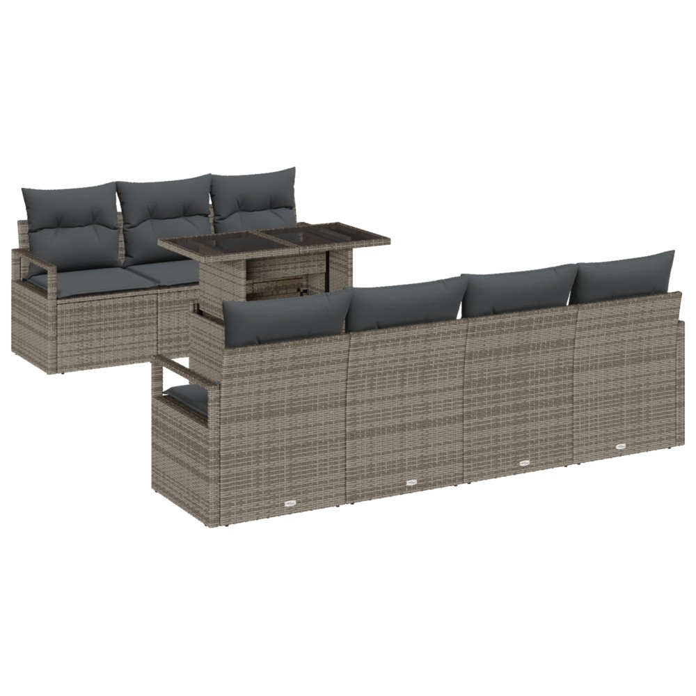 vidaXL Set de canapele pentru grădină 8 pcs Gri 100 x 55 x 73 cm