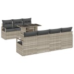 vidaXL Set de canapele pentru grădină cu pernă 8 pcs Gri deschis