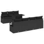 vidaXL Set de canapele pentru grădină 8 pcs Negru 100 x 55 x 73 cm