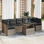 vidaXL Set de canapele pentru grădină 8 pcs Gri 100 x 55 x 73 cm