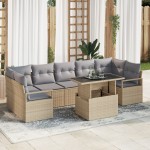 vidaXL Set de canapele pentru grădină Manual 8 pcs bej și gri deschis