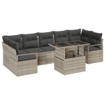 vidaXL Set de canapele pentru grădină cu pernă 8 pcs Gri deschis vidaXL Set de canapele pentru grădină cu pernă 8 pcs Gri deschis