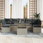 vidaXL Set de canapele pentru grădină cu pernă 8 pcs Gri deschis vidaXL Set de canapele pentru grădină cu pernă 8 pcs Gri deschis