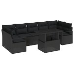 vidaXL Set de canapele pentru grădină 8 pcs Negru 100 x 55 x 73 cm