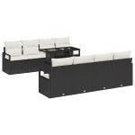 vidaXL Set de canapele pentru grădină cu pernă 7 pcs negru și crem vidaXL Set de canapele pentru grădină cu pernă 7 pcs negru și crem