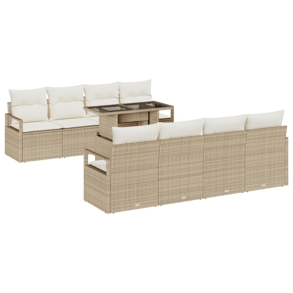 vidaXL Set de canapele pentru grădină cu pernă 7 pcs bej și crem