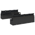 vidaXL Set de canapele pentru grădină 7 pcs Negru 100 x 55 x 73 cm