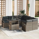 vidaXL Set de canapele pentru grădină 9 pcs Gri 100 x 55 x 73 cm vidaXL Set de canapele pentru grădină 9 pcs Gri 100 x 55 x 73 cm