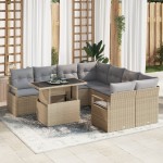 vidaXL Set de canapele pentru grădină Manual 9 pcs bej și gri deschis vidaXL Set de canapele pentru grădină Manual 9 pcs bej și gri deschis