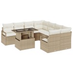 vidaXL Set de canapele pentru grădină cu pernă 9 pcs bej și crem