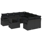 vidaXL Set de canapele pentru grădină 9 pcs Negru 100 x 55 x 73 cm vidaXL Set de canapele pentru grădină 9 pcs Negru 100 x 55 x 73 cm