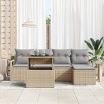 vidaXL Set de canapele pentru grădină 6 pcs bej și gri deschis