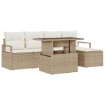 vidaXL Set de canapele pentru grădină cu pernă 6 pcs bej și crem vidaXL Set de canapele pentru grădină cu pernă 6 pcs bej și crem