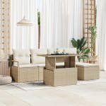 vidaXL Set de canapele pentru grădină cu pernă 6 pcs bej și crem vidaXL Set de canapele pentru grădină cu pernă 6 pcs bej și crem