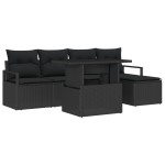 vidaXL Set de canapele pentru grădină cu pernă 6 pcs Negru vidaXL Set de canapele pentru grădină cu pernă 6 pcs Negru