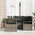 vidaXL Set de canapele pentru grădină 5 pcs Gri 100 x 55 x 73 cm